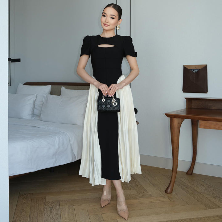 Ladies Maxi Dress with unique cut-out and draped skirt Lisslune
