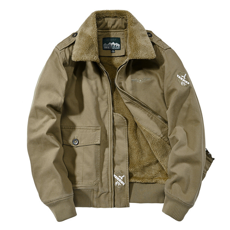 Men's Bomber Jacket with Soft Fleece Lining and Practical Pockets Lisslune