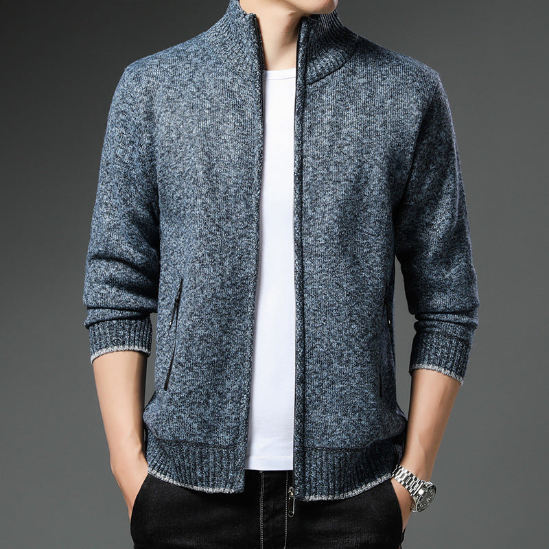 Men's fleece jacket with high collar and practical zip pockets Lisslune