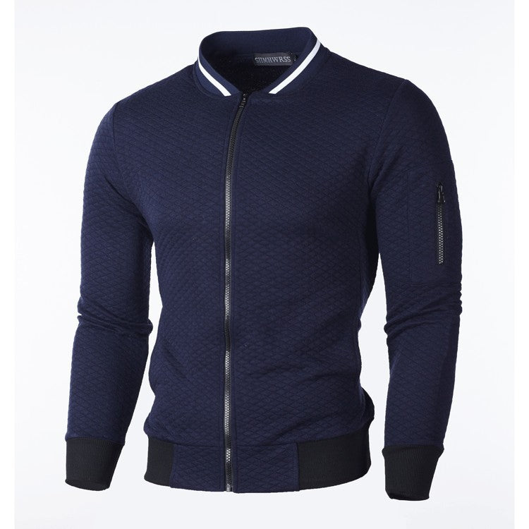 Men's sporty quilted jacket with zipper and contrast details Lisslune