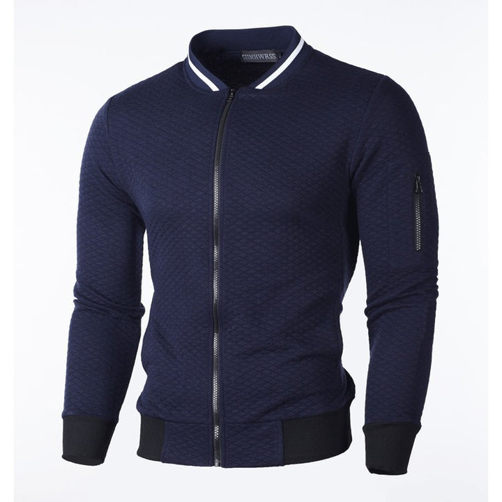 Men's sporty quilted jacket with zipper and contrast details Lisslune