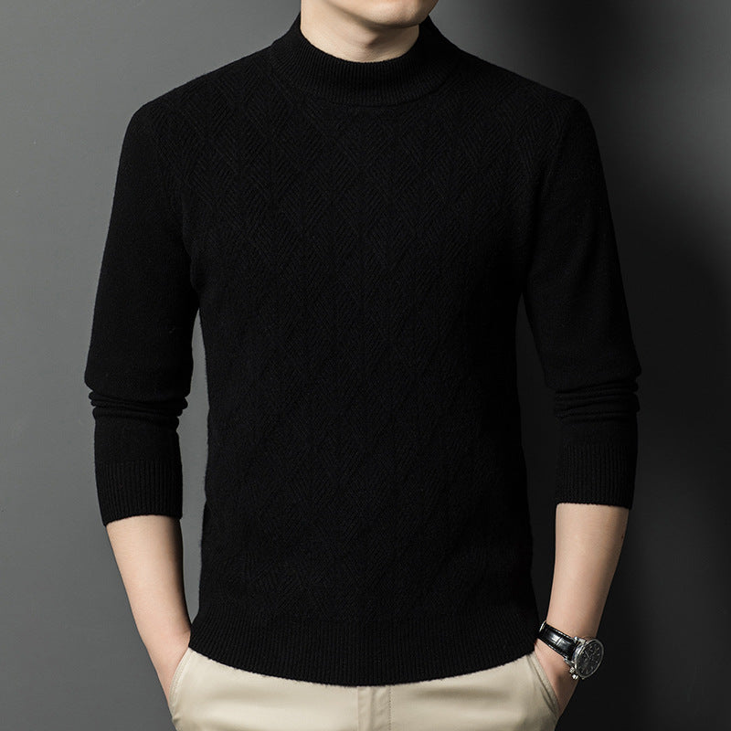 Men's fashionable fine-knit sweater with diamond pattern Lisslune