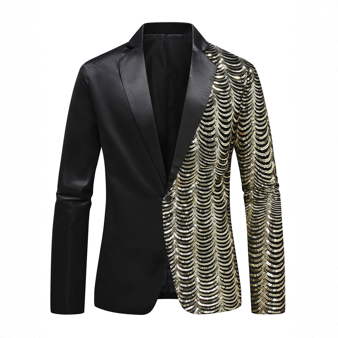 Men's elegant glitter blazer with asymmetrical design Lisslune