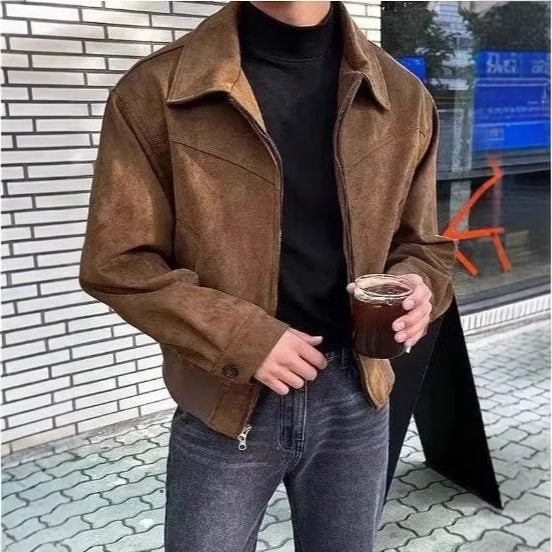 Men's casual overshirt jacket with sturdy zipper and practical pockets Lisslune