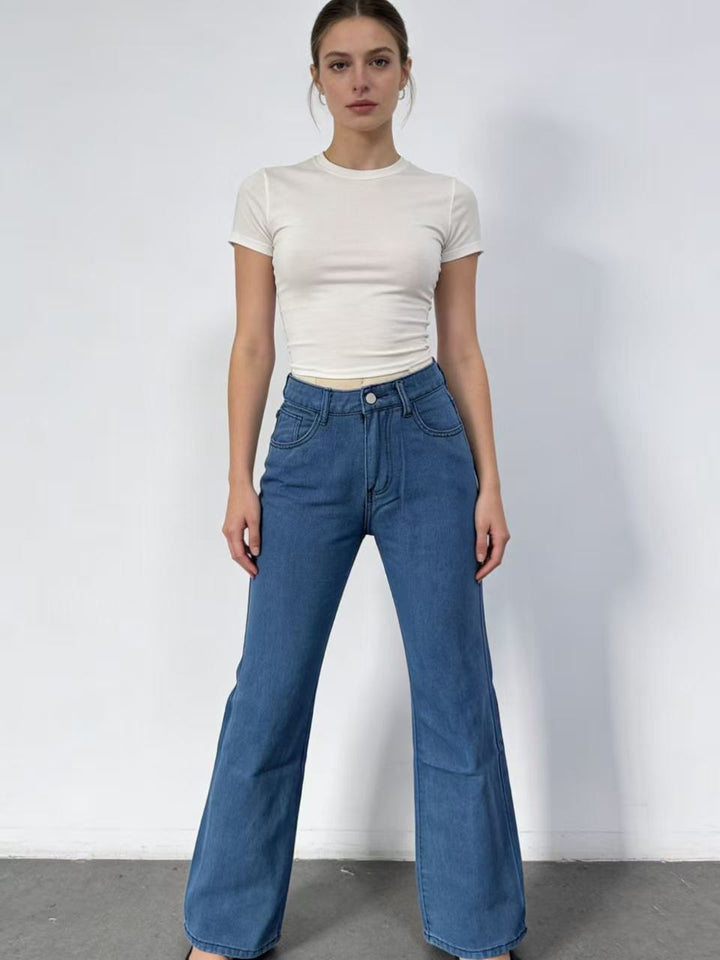 Damen Weite Jeans mit kunstvollem Schmetterlingsdesign Lisslune