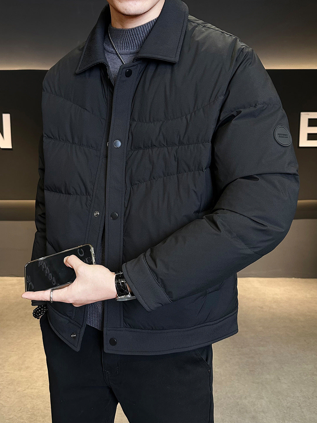 Men's Padded Quilted Jacket with Modern Cut Lisslune