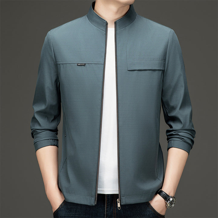 Men's elegant and sporty transitional jacket with stand-up collar Lisslune