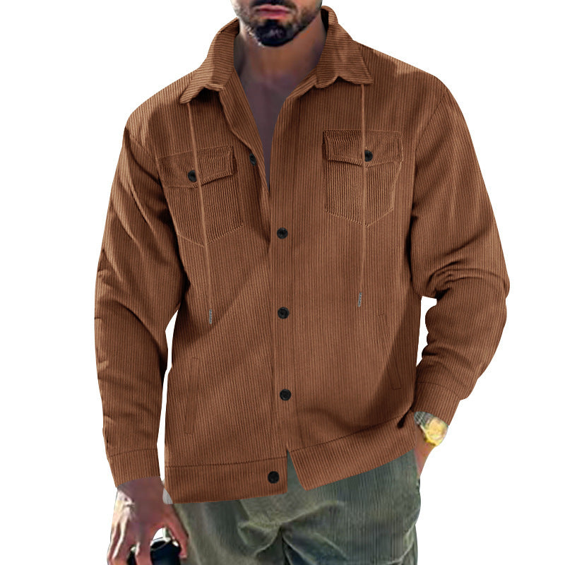 Men's waffle texture shirt with practical breast pockets and trendy cut Lisslune