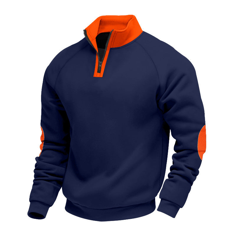 Men's sweatshirt with half zipper and contrasting sleeves Lisslune