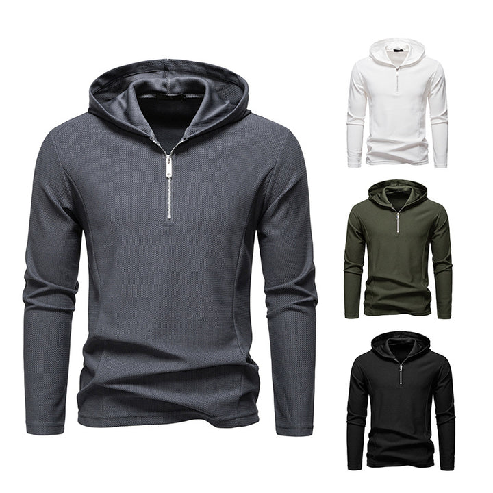 Men's functional sweater with modern zipper and breathable texture Lisslune