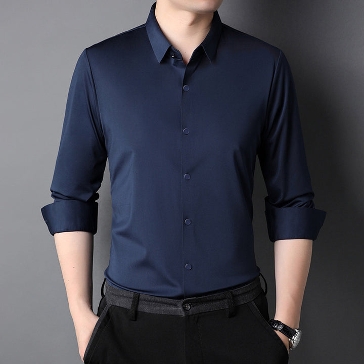 Men's elegant short sleeve shirt with fine shine Lisslune