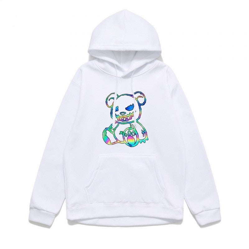 Ladies hoodie sweatshirt with cool bear motif and comfortable fit Lisslune