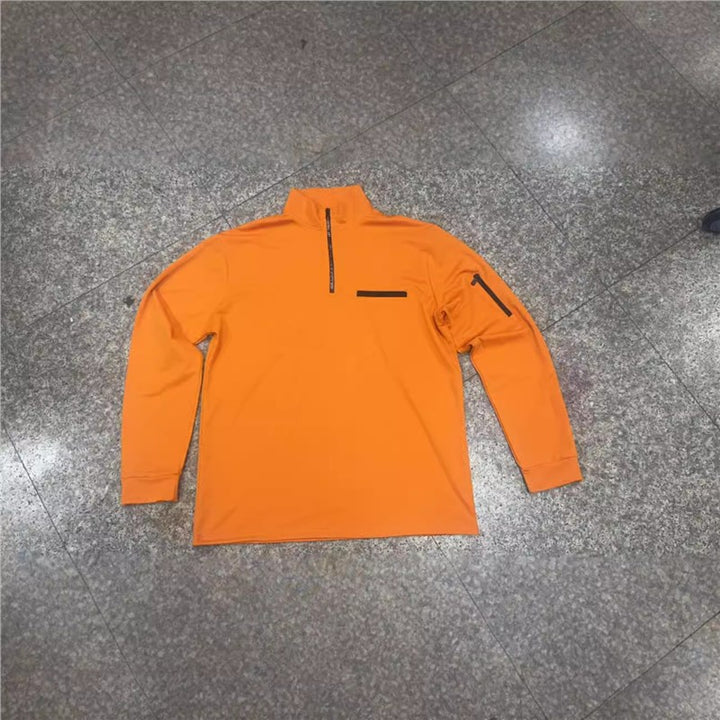 Men's sporty sweater with half zip and practical pockets Lisslune