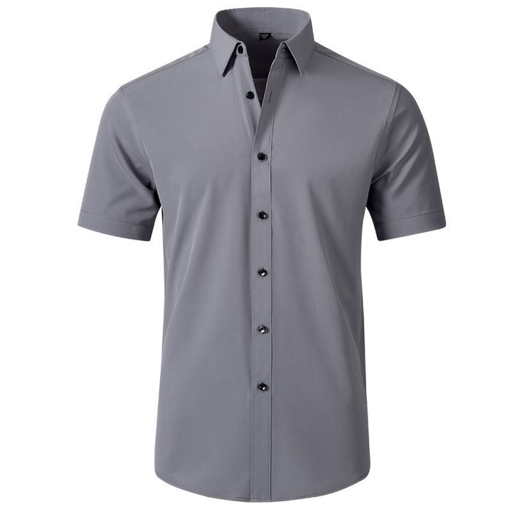 Men's short-sleeve shirt with modern button details and high-quality cotton Lisslune