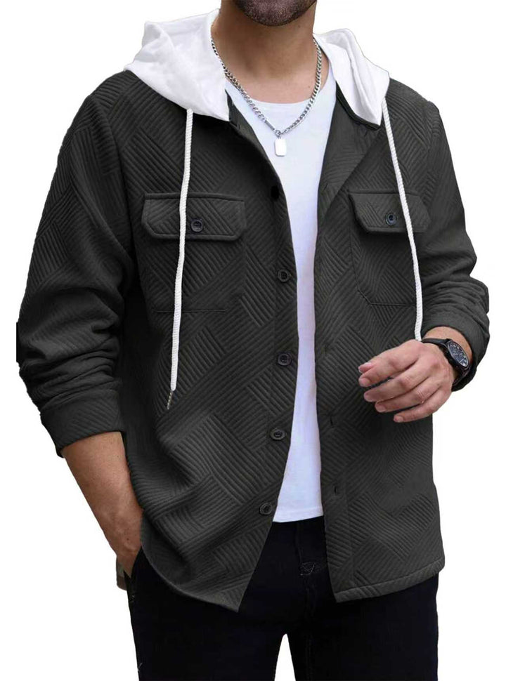 Men's casual shirt jacket with hood function and practical pockets Lisslune