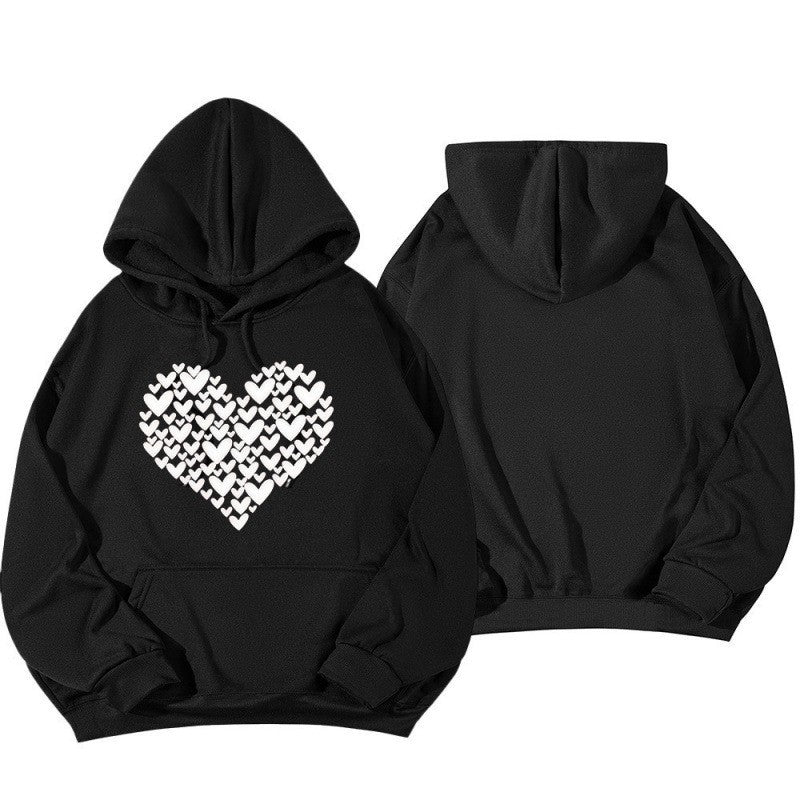 Women's Hoodie Sweatshirt with Large Heart Design Lisslune