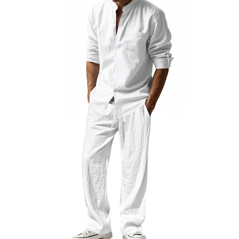 Men's casual linen suit set with practical pockets and stylish details Lisslune