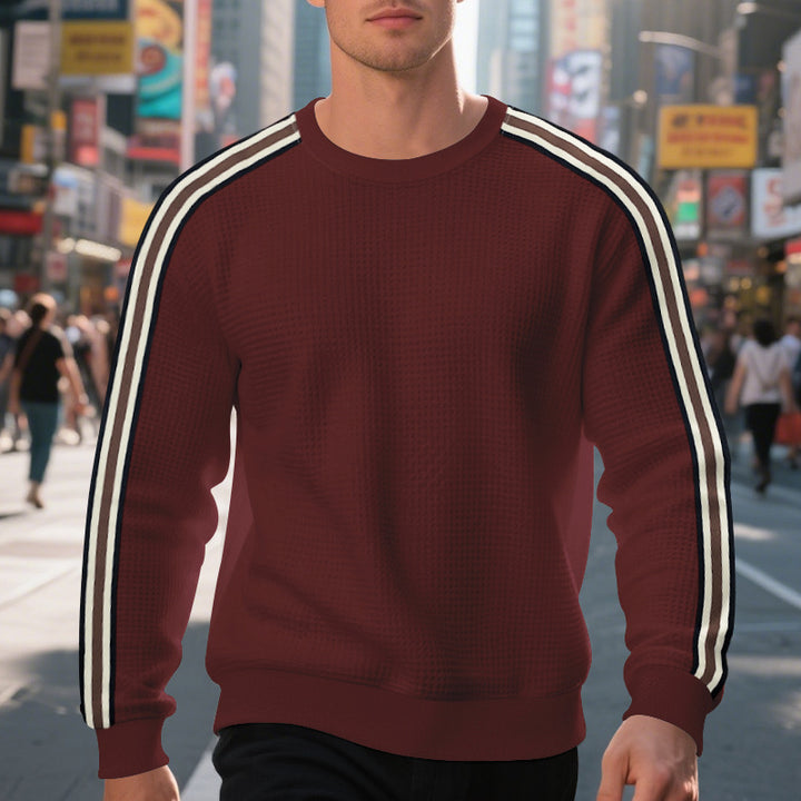 Men's sporty sweatshirt with textured surface and modern stripes Lisslune