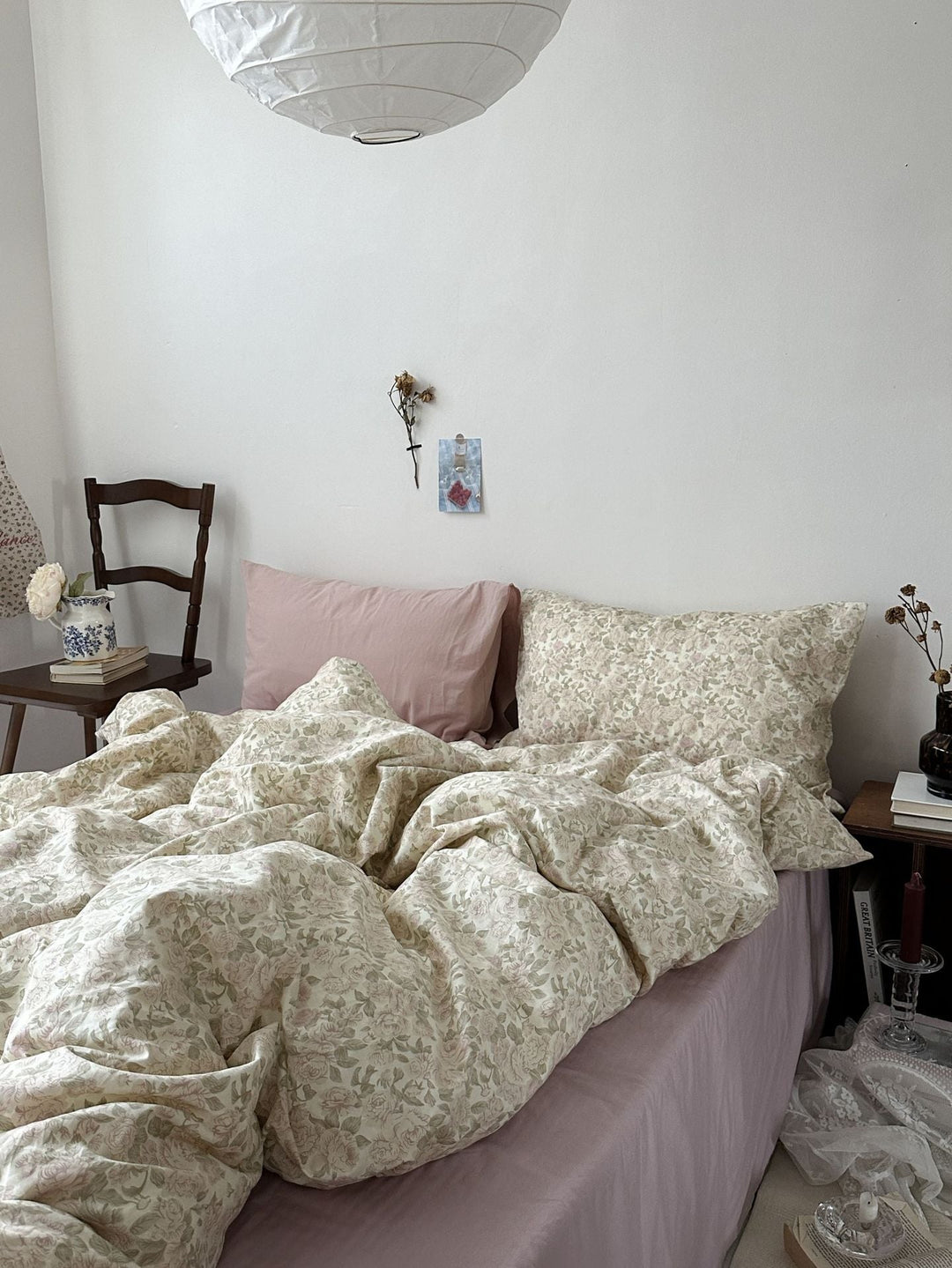 Rynx | Autumn Bedroom Aesthetic INS Vintage Floral Cotton Bedding Four-Piece Bed Sheet Bedspread Bedspread Cover Duvet Cover Three-Piece Set
