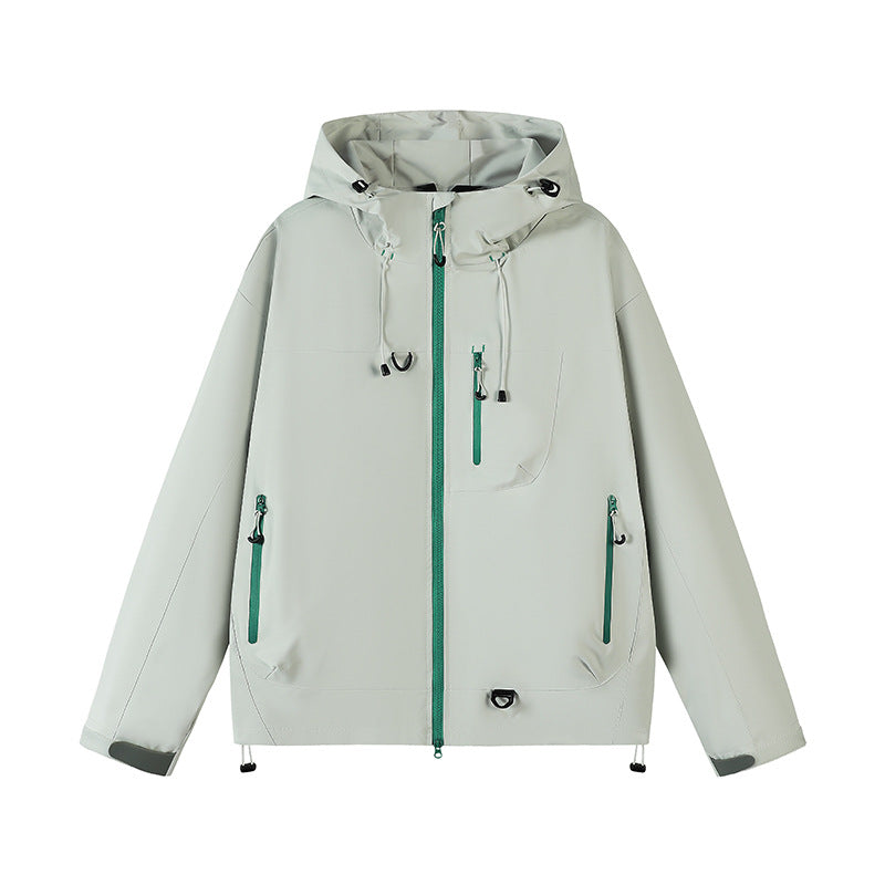 Men's Waterproof Outdoor Jacket with Adjustable Hood and Functional Pockets Lisslune