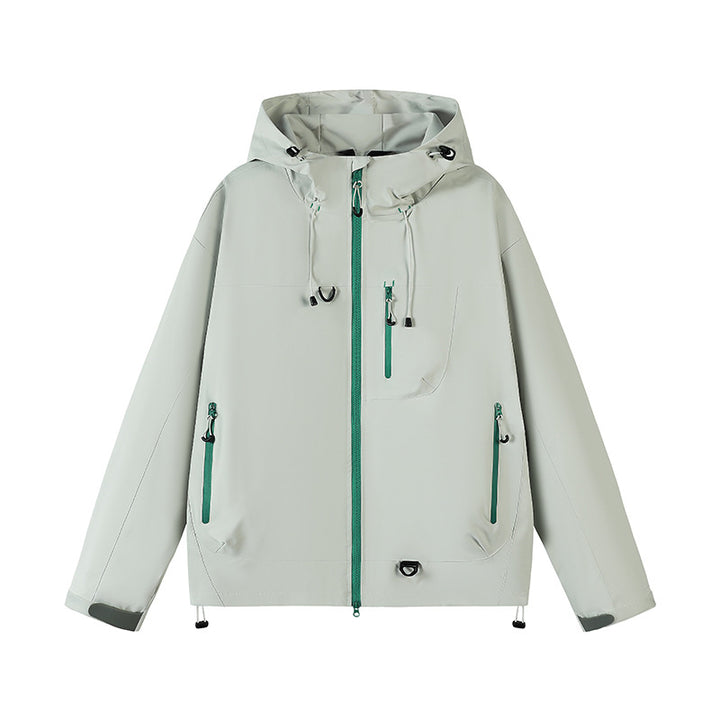 Men's Waterproof Outdoor Jacket with Adjustable Hood and Functional Pockets Lisslune