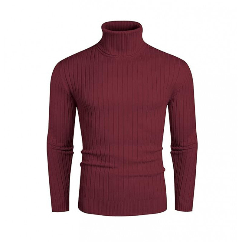 Men's turtleneck sweater made of high-quality ribbed knit Lisslune