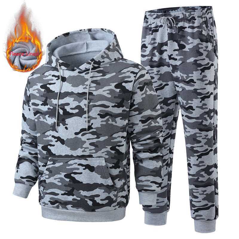 Men's Fleece-Lined Camouflage Tracksuit Lisslune