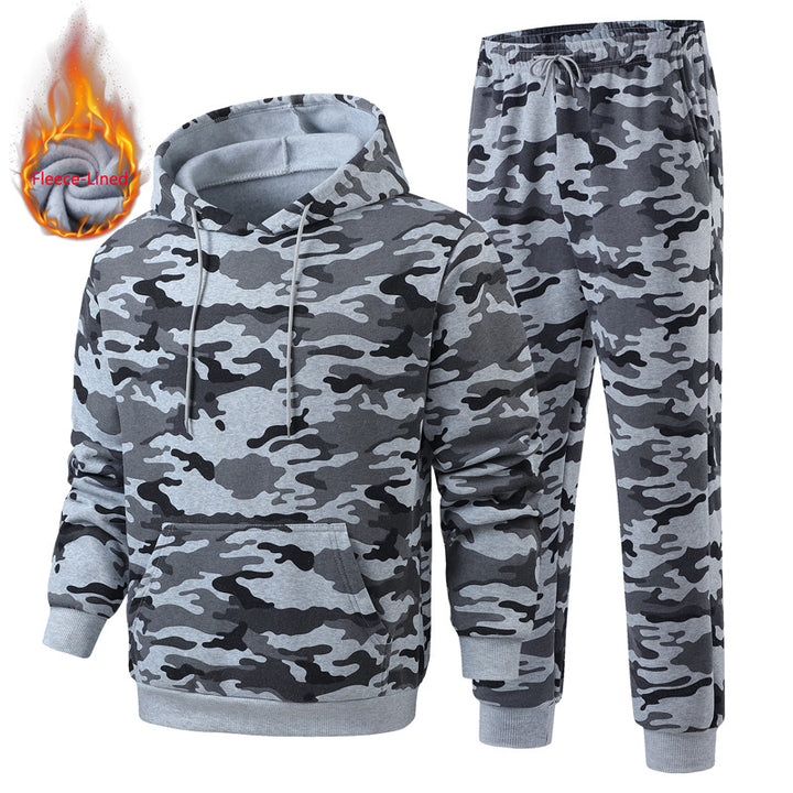 Men's Fleece-Lined Camouflage Tracksuit Lisslune