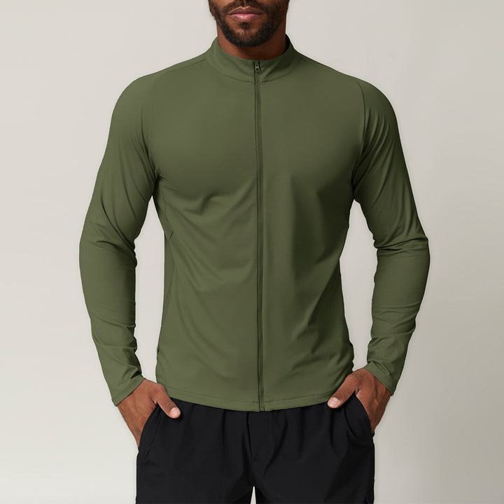 Men's Sporty Functional Top with Stand-Up Collar Lisslune