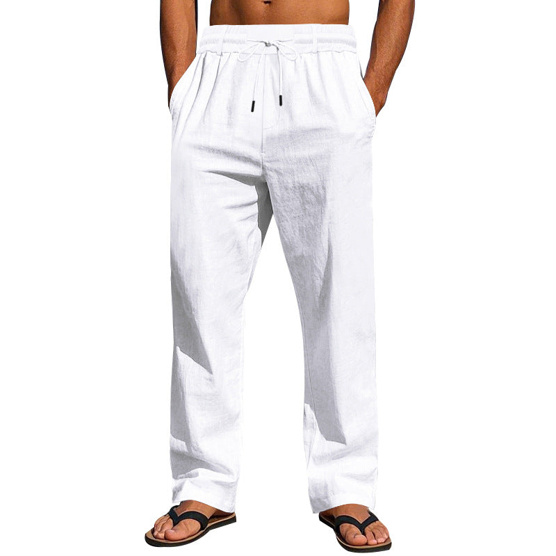 Men's casual beach pants with adjustable drawstring and practical side pockets Lisslune