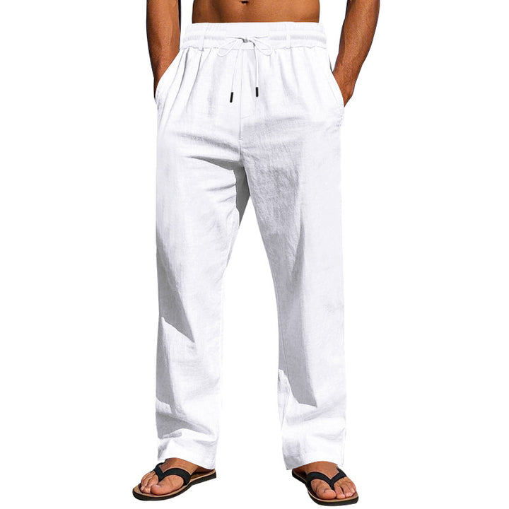 Men's casual beach pants with adjustable drawstring and practical side pockets Lisslune