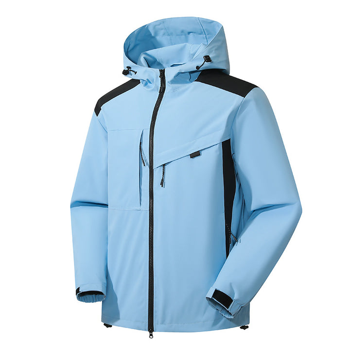 Men's multifunctional outdoor jacket with adjustable hood and strong zippers Lisslune