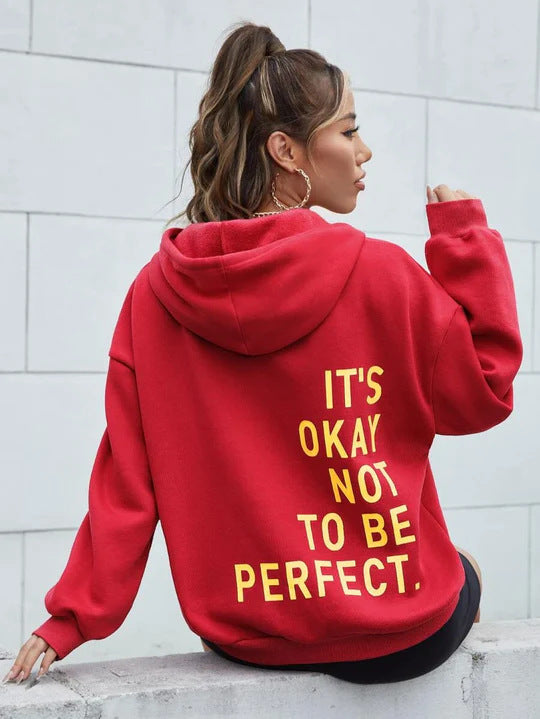 Women’s hoodie with motivational lettering and cozy lining Lisslune
