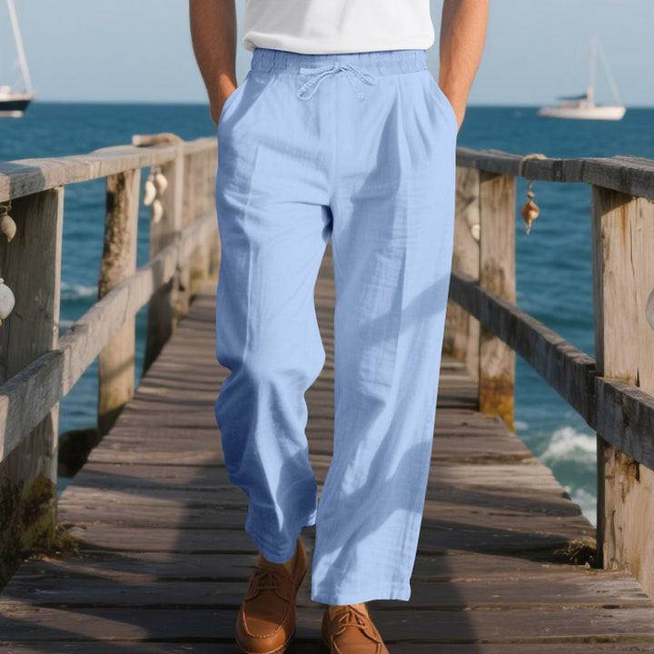Men's loose beach pants with elastic waistband and practical side pockets Lisslune