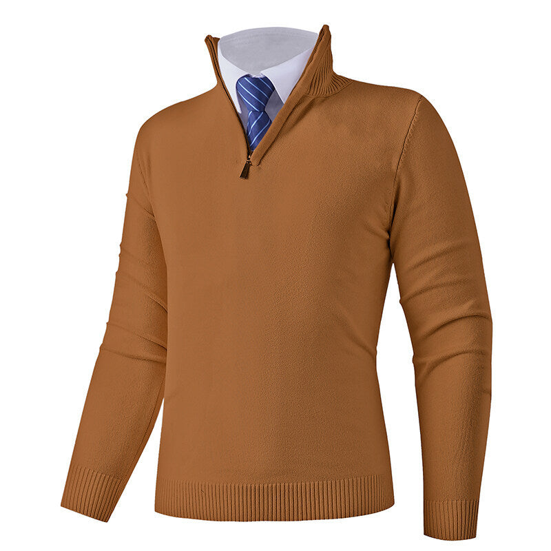Men's knitted sweater with modern zipper and elastic hem Lisslune