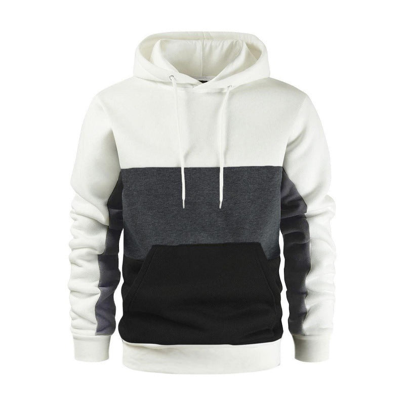 Men's sporty hooded sweatshirt with contrasting color block design Lisslune