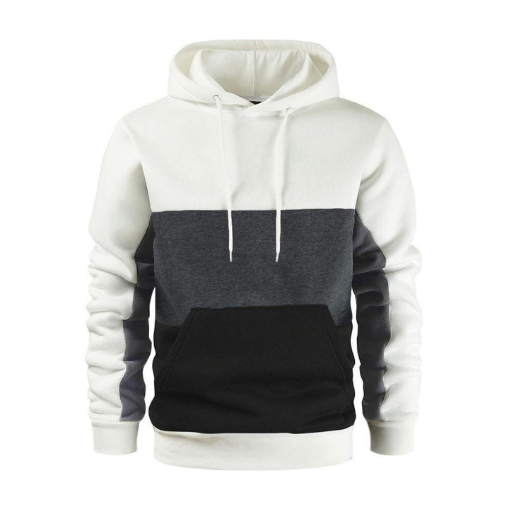 Men's sporty hooded sweatshirt with contrasting color block design Lisslune