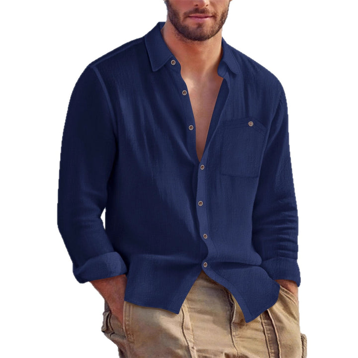 Men's casual shirt with a relaxed fit and practical chest pocket Lisslune