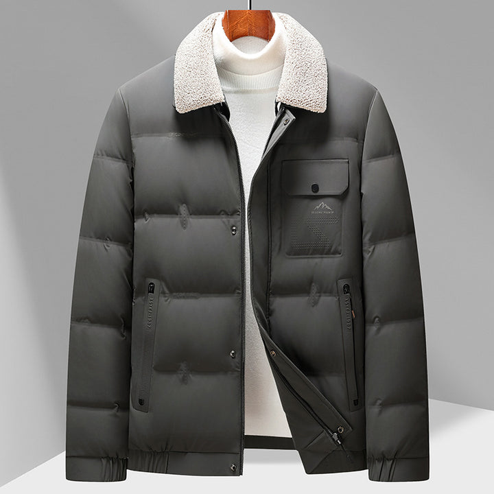 Men's Down Jacket with Warm Collar Lisslune