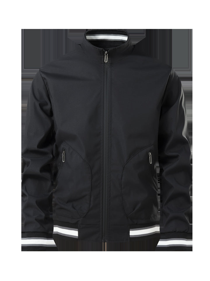 Men's sporty transitional jacket with high collar and practical zip pockets Lisslune
