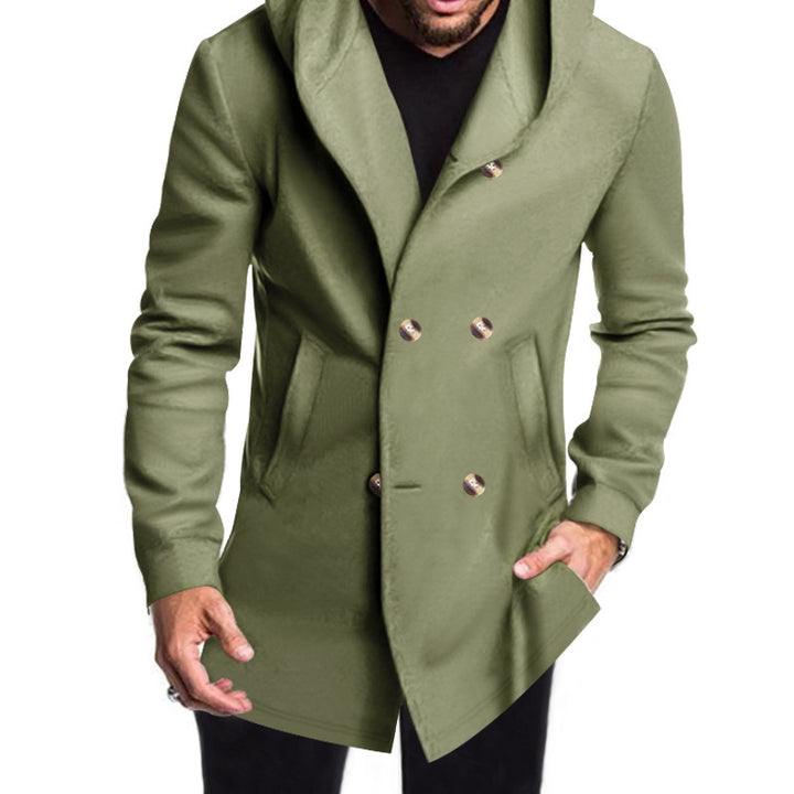 Men's Stylish Double-Breasted Jacket with Hood Lisslune