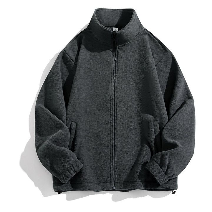 Men's Fleece Jacket with High Collar and Practical Pockets Lisslune
