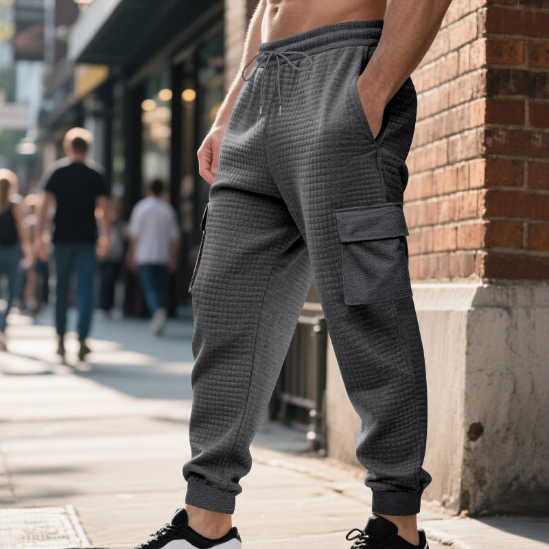 Men's cargo jogging pants with breathable side pockets and elastic waistband Lisslune