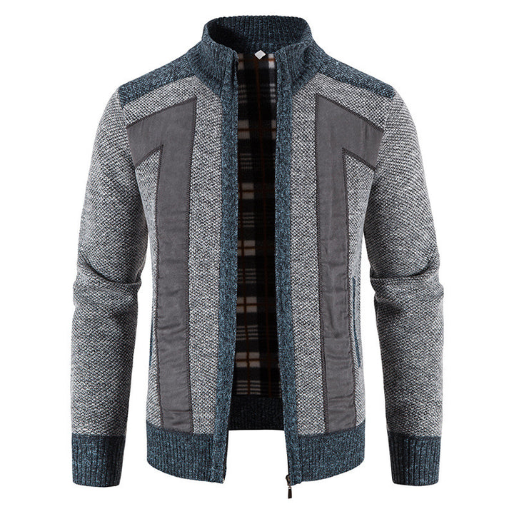 Men's fashionable cardigan with unique cut and hidden zipper Lisslune