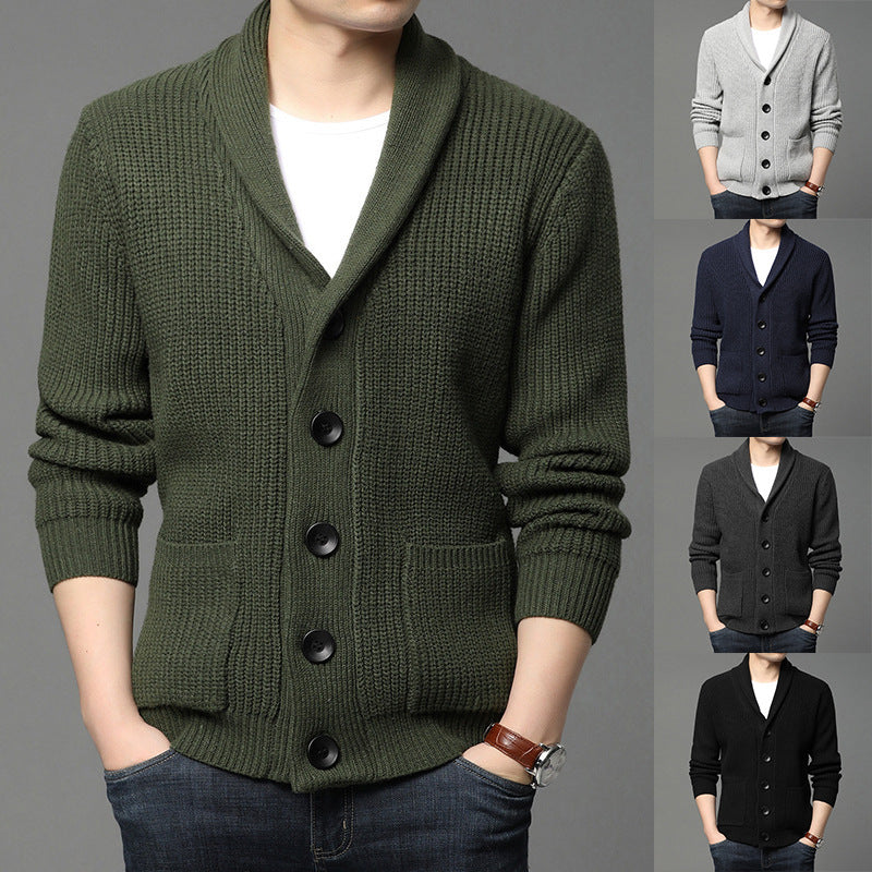Men's cardigan with shawl collar and practical pockets Lisslune