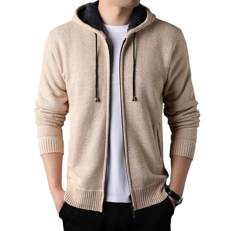Men's fashionable cardigan with hood and soft padded lining Lisslune