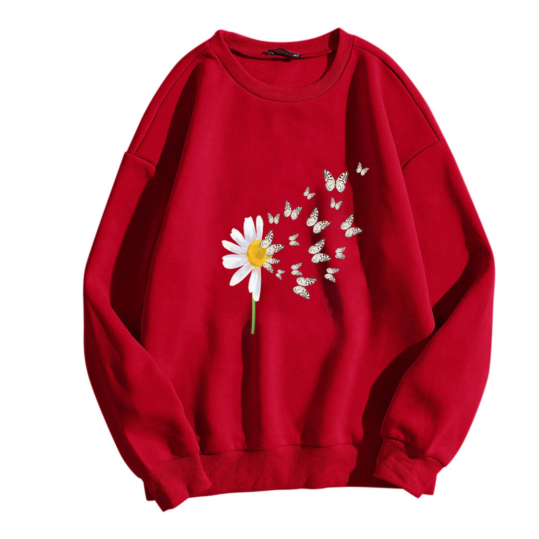 Women's sweatshirt with floral butterfly design Lisslune