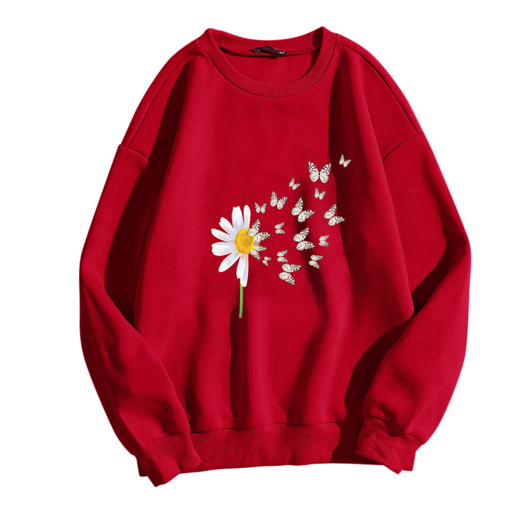 Women's sweatshirt with floral butterfly design Lisslune