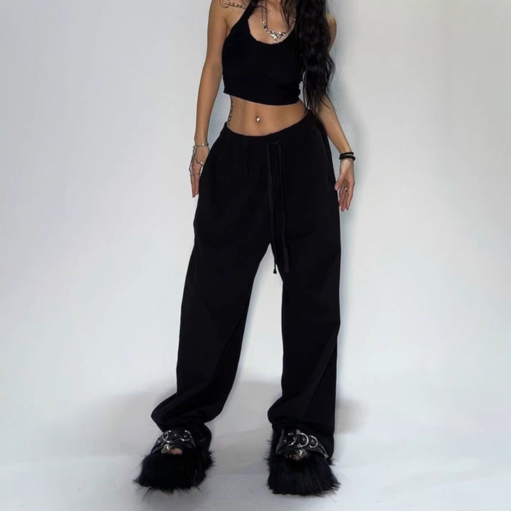 Women's comfortable leisure pants with elastic waistband and wide fit Lisslune