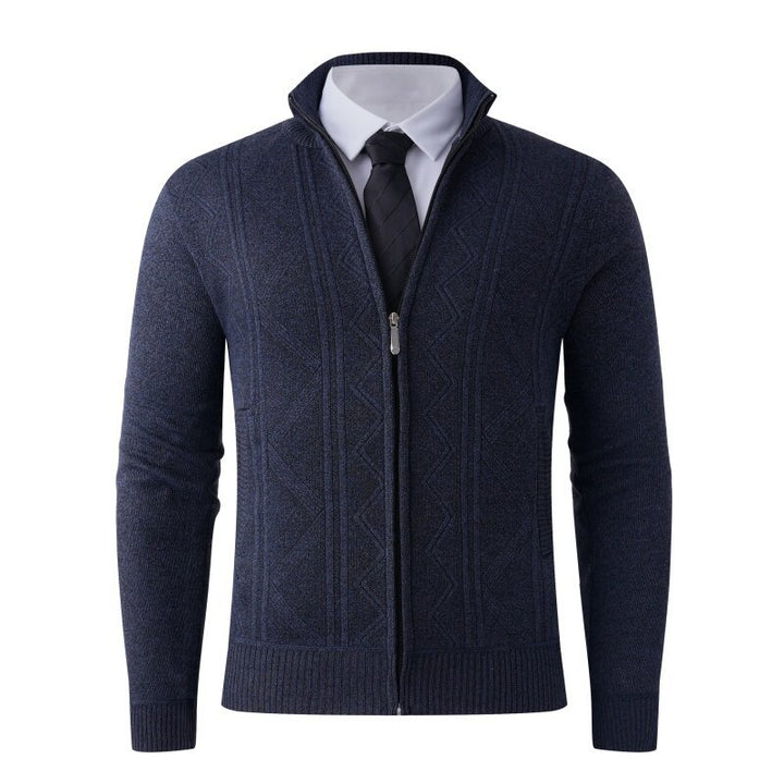 Men's cardigan with modern zipper and elegant patterns Lisslune